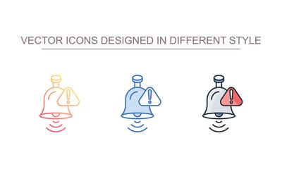 Alert Notification icon design with white background stock illustration