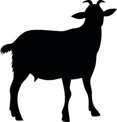 Goat black silhouette icon PNG and Vector. 