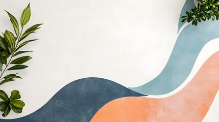 Modern Abstract Housewarming Party Invitation Card with Clean Right-hand Pattern Layout and Ample Left-side Space for Informative Text