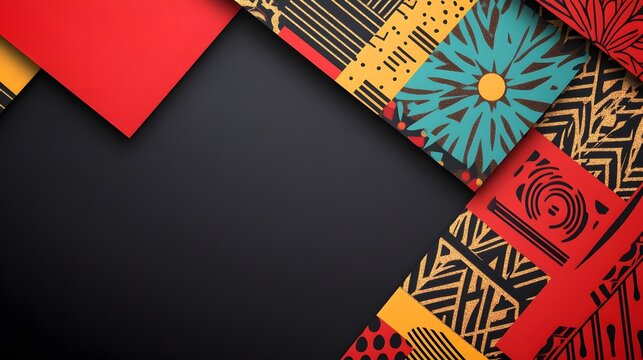 Festive Modern New Year Party Invitation Card with Artful Right-Side Pattern and Spacious Left Text Zone