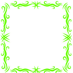 Glowing botanical frame on black background: decorative, vibrant and elegant design