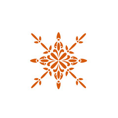 Symmetrical botanical abstraction with copper-hued geometric arrangement