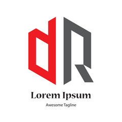 dr letter modern logo design icon