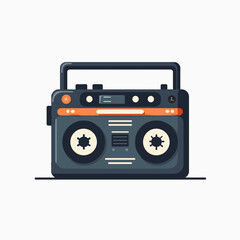 Fototapeta premium vintage boombox with orange accents