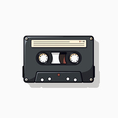 vintage cassette tape with red label  cartoon illustration