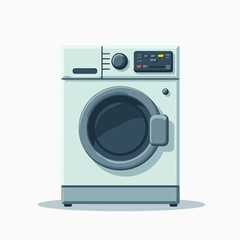 white front loading washing machine with digital display