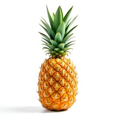 Fototapeta premium Whole Fresh Pineapple – Ripe Tropical Fruit Isolated on White Background