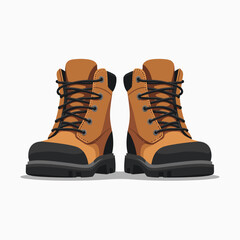 highquality brown work boots with laces  stock image