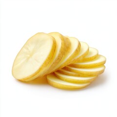 Potato slices isolated on white background