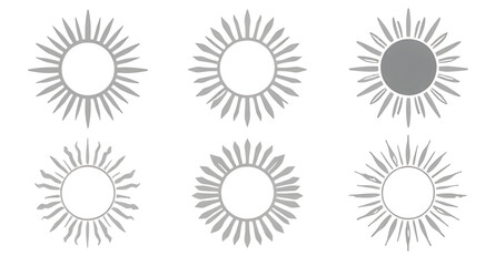 set of gray sun bursts vector