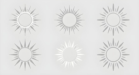 set of gray sun bursts vector