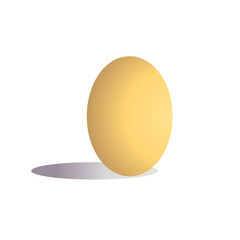 Minimalist depiction of a yellow egg casting a soft shadow on black background