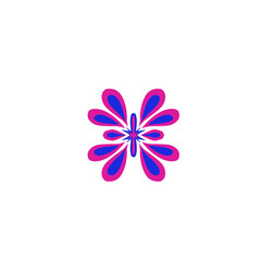 Obraz premium Stylized floral symmetry with vibrant color contrast against a stark backdrop