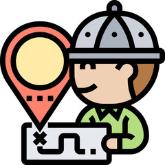 map illustration on a white background     