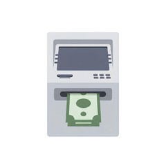 ATM Machine Dispensing Cash Bills Finance Banking Money Transaction