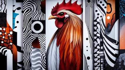 Rooster in Geometric Design