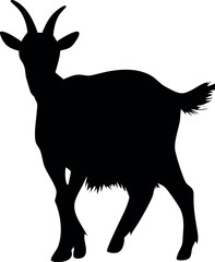 goat silhouette vector icon or logo
