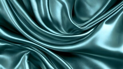 Obraz premium Elegant Teal Silk Fabric Drape Background Texture