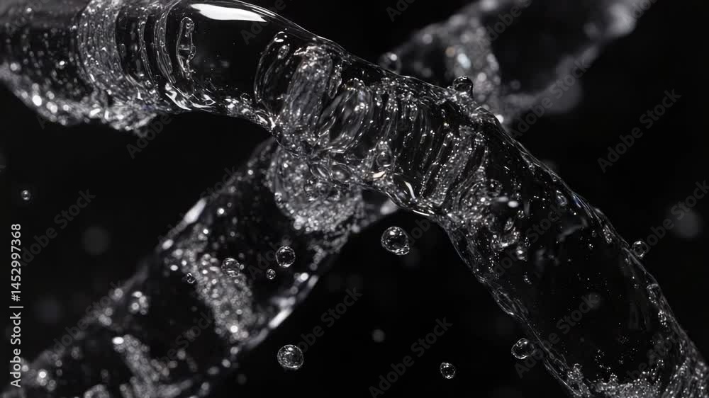 Poster Close-up shot of water flowing from an open bottle