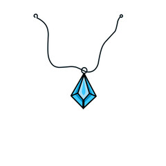 A captivating blue crystal pendant necklace displayed in stunning chiaroscuro style
