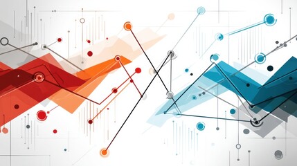 Abstract Graph Illustrating Two Economies Pulling in Opposite Directions, Symbolizing Economic Tensions and Contrasting Trends Generative AI