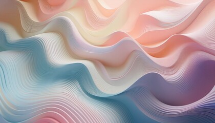 Obraz premium abstract geometrical waves in pastel shades forming a dynamic pattern 