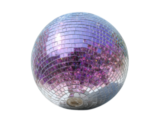 Colorful disco ball reflecting vibrant lights for festive events
