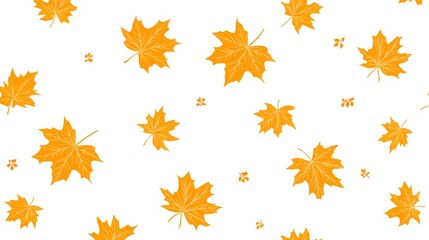 Autumn Maple Leaves Seamless Pattern Background