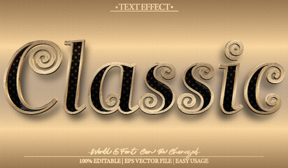 Classic Vector Text Effect Editable Alphabet Vintage Retro
