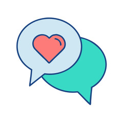 Love chat bubble communication message heart conversation dialogue speech bubble icon vector graphic