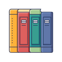 Illustration of colorful books education knowledge learning literature library study reading book spines