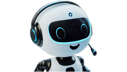 AI robot support png in 3d transparent for robotic assist presentation.