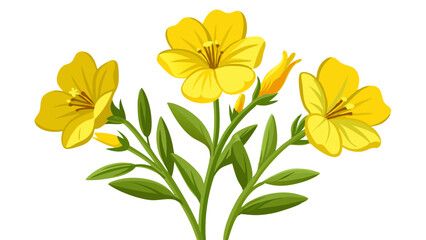 Illustration of yellow flowers floral botanical bloom blossom petal plant nature garden art vector