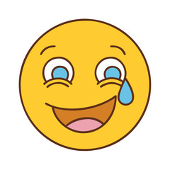 Crying laughing emoji tears of joy smiley face emoticon expression reaction message communication