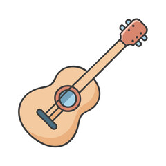 Acoustic guitar illustration vector image for music instrument learning and education design