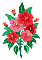 Beautiful floral hibiscus flower vector illustration design graphic element drawing art print design