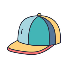 Illustration of a colorful baseball cap hat headwear fashion accessory apparel sport style design