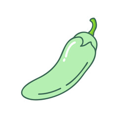 Fresh light green chili pepper vector illustration for cooking and healthy food designs use it now