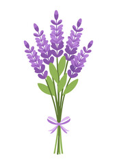 Obraz premium Lavender flower bouquet floral design illustration botanical purple plant aromatic herb garden bunch