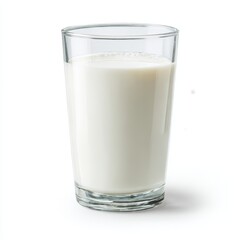 Glass of milk isolated on white background