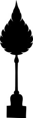 Sacred Flame Ornament in Silhouette Representing Thai Religious Symbolism