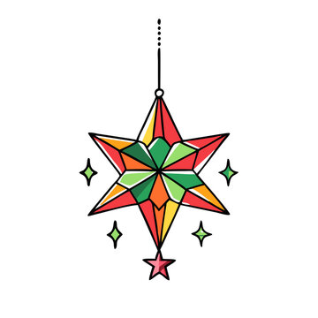 Christmas star lantern decoration illustration for holiday season and festive celebrations