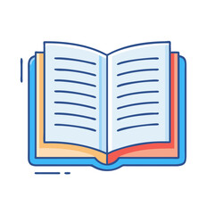 Open book illustration reading education literature knowledge learning study textbook library icon