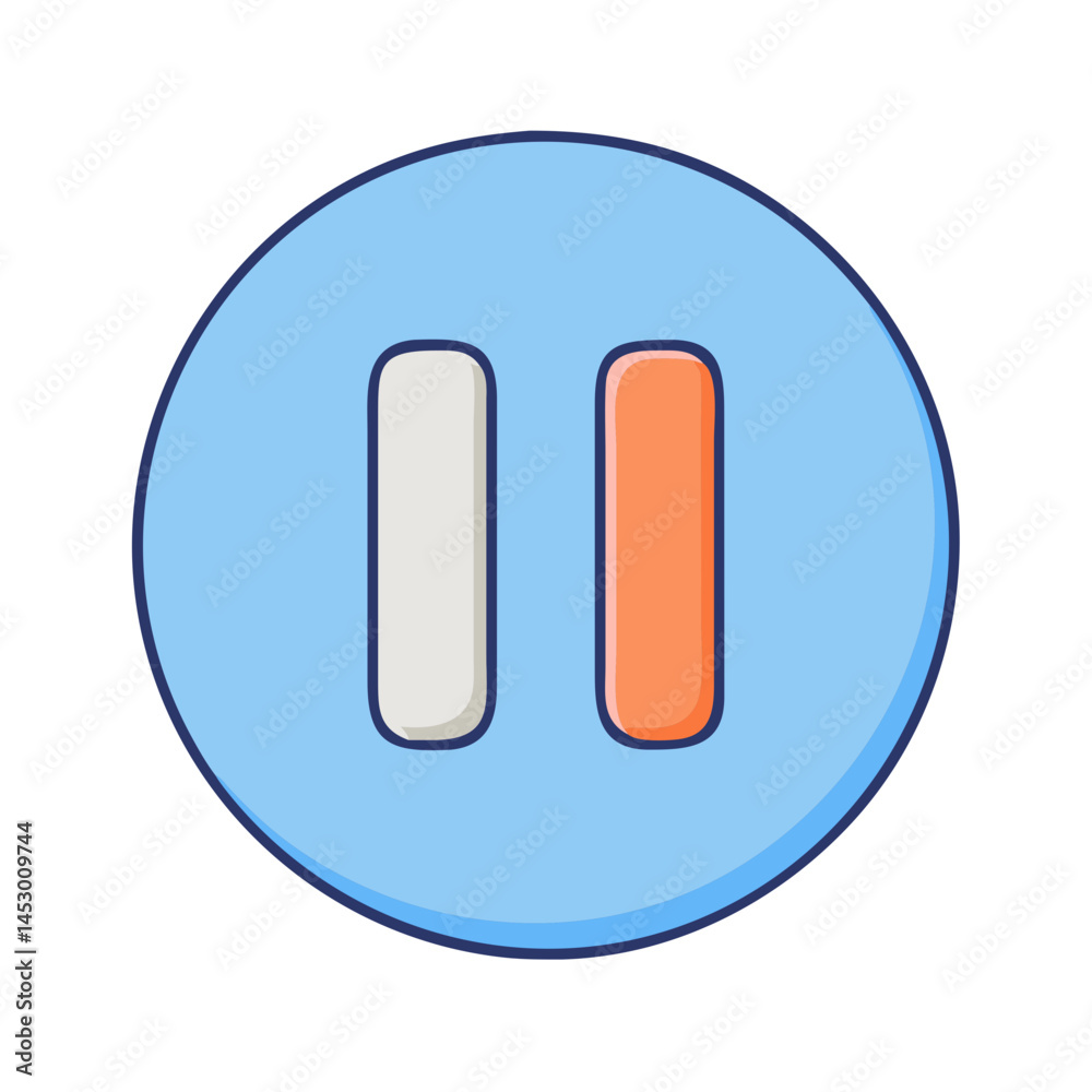Poster Pause button icon vector illustration media player interface symbol graphic design element ui ux
