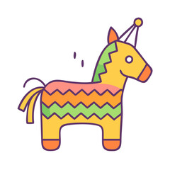 Colorful mexican donkey pinata for birthday party celebration traditional culture toy game