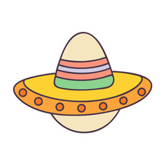 Illustration of a colorful sombrero traditional mexican hat for cinco de mayo celebration