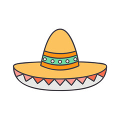 Find a mexican sombrero hat vector illustration for cinco de mayo celebrations and fiesta party