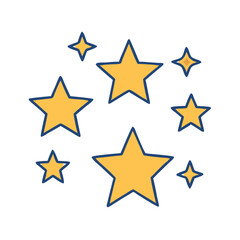 Download golden star vector illustration with blue outline for graphic design and decoration use