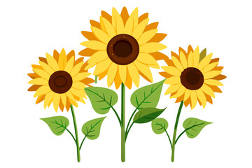 Obraz premium Illustration of sunflowers sunflower floral flower blossom bloom yellow plant nature garden art