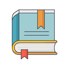 Book reading education learning knowledge literature study textbook bookmark library icon vector